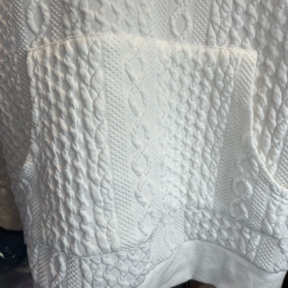 Textured White Hoodie - Picture 3 of 9